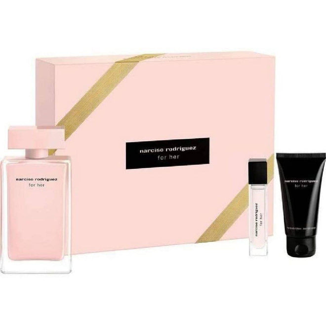 Narciso Rodriguez For Her (W) Set EDP 100ml + EDP 10ml Purse Spray + Her Body Lotion 50ml