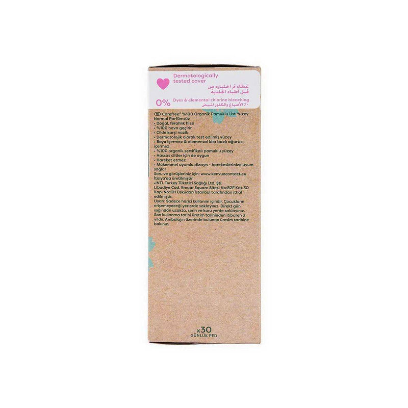 Carefree Organic Cotton Liners Normal 30 Pieces