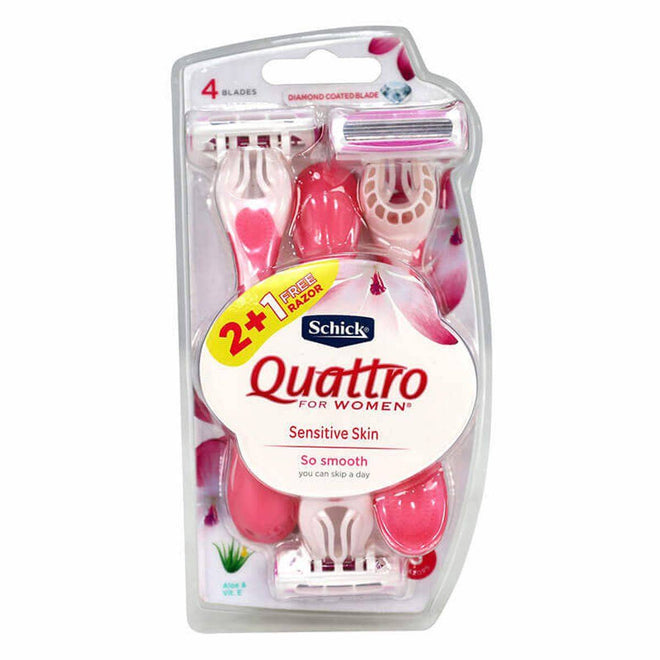 Schick Women Quattro Disposable Razor 2 + 1 Pieces