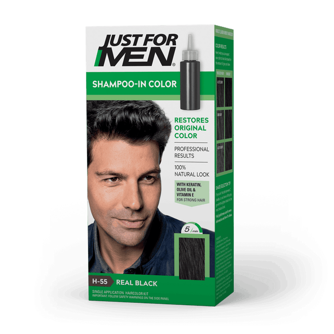 Just For Men Shampoo In Hair Color H55 Real Black