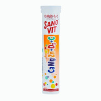 Sanovit Ca Mg Zn + D3 + C Lemon 20 Effervescent Tablets