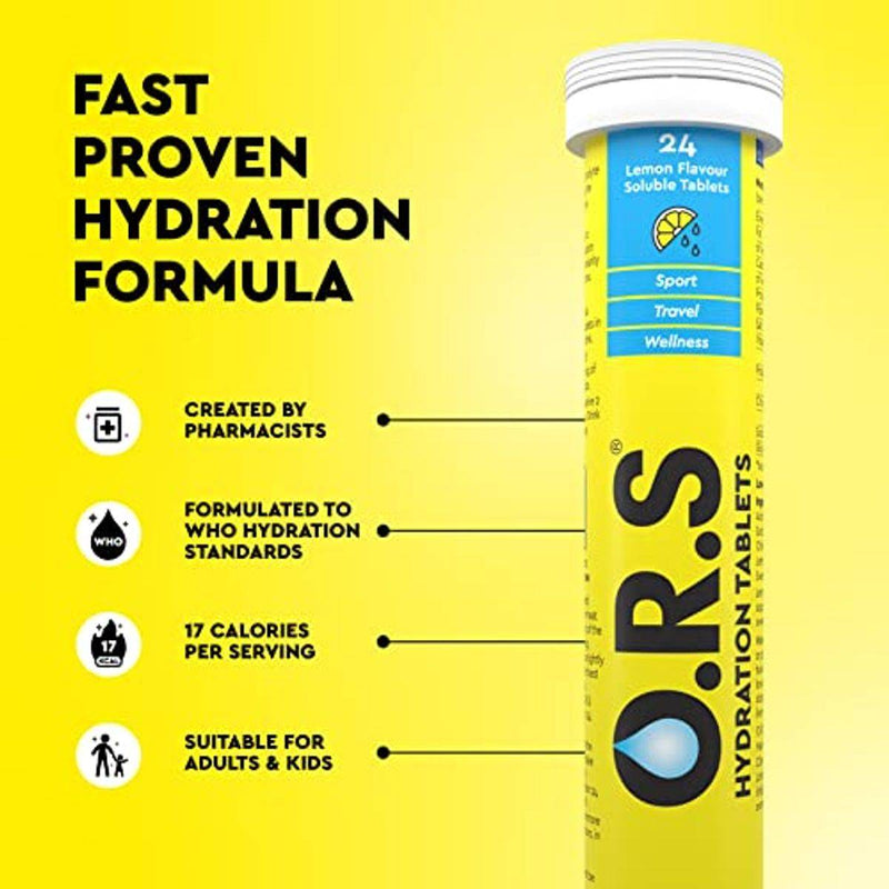 ORS Hydration Lemon 24 Effervescent Tablets