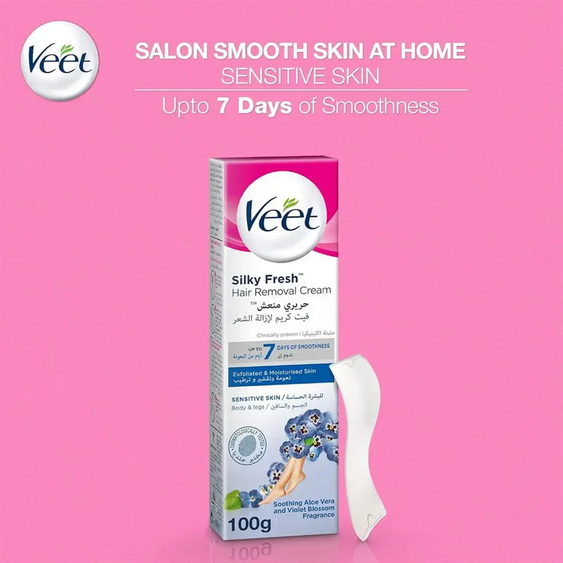 Veet Hair Removal Cream Silky Fresh Legs & Body For Sensitive Skin 100g