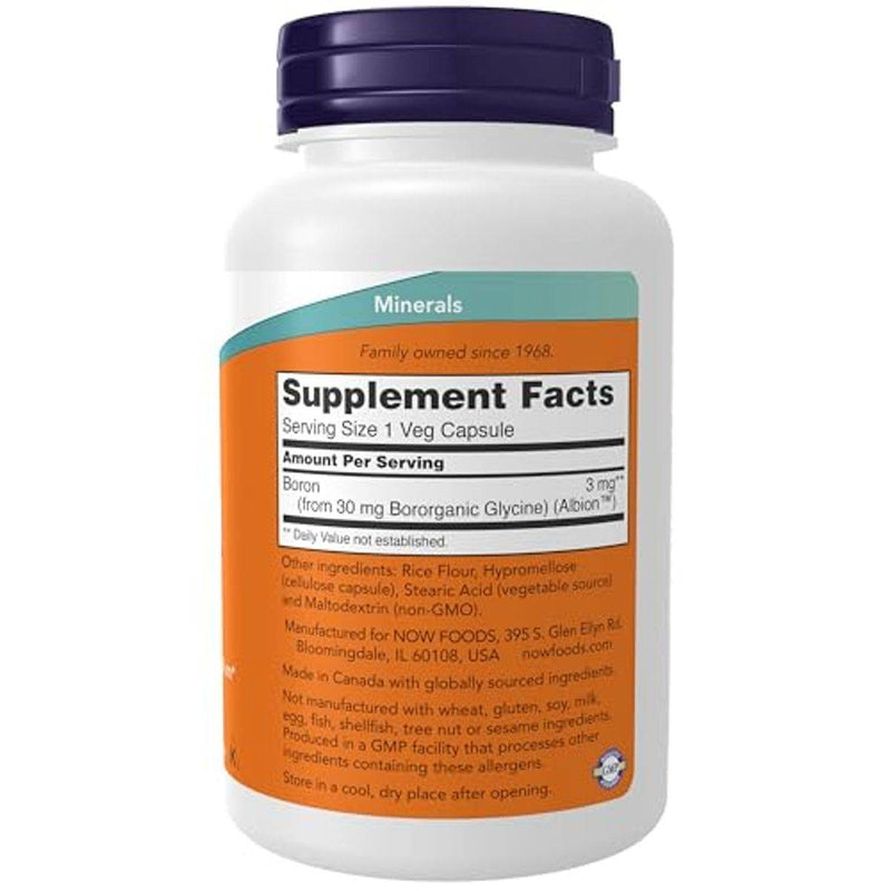 Now Boron 3mg 250 VegeCapsules