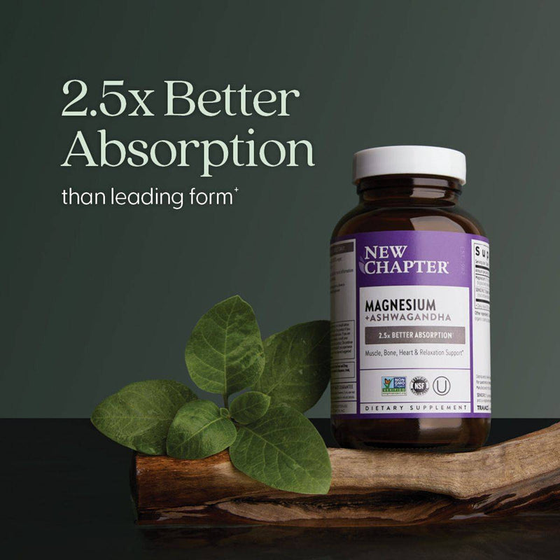 New Chapter Magnesium + Ashwagandha 30 Tablets