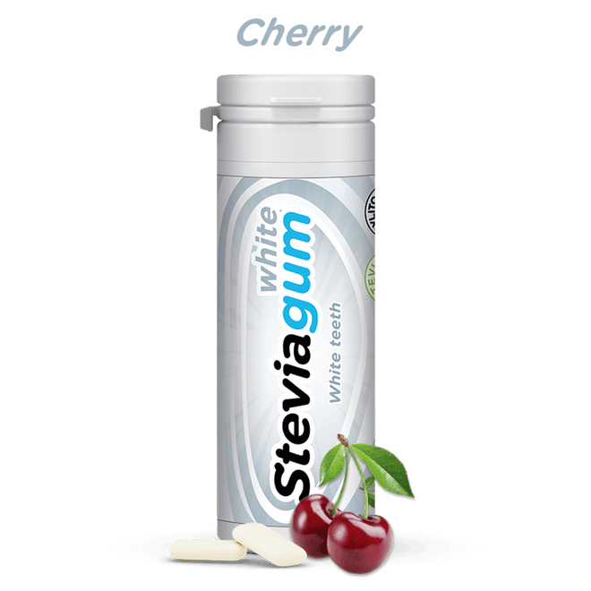 Steviagum White Teeth Chewing Gum Cherry 30g