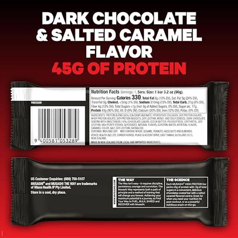 Musashi High Protein Bar Dark Salted Caramel 90g