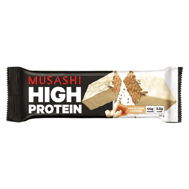 Musashi High Protein Bar White Chocolate Caramel 90g