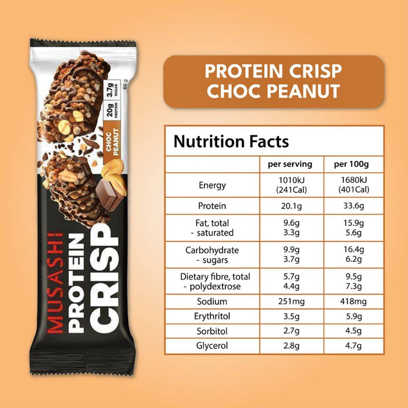 Musashi Protein Crisp Choc Peanut 60g