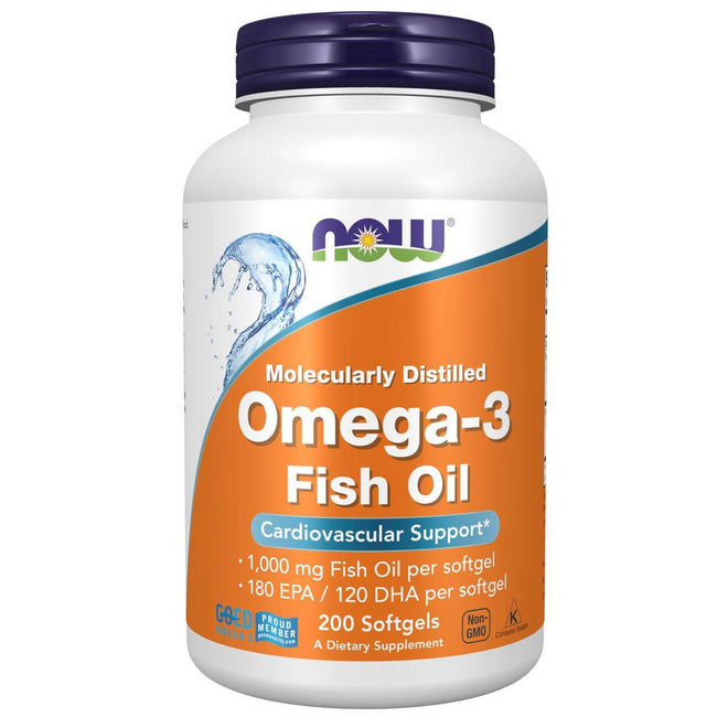 Now Fish Oil Omega 3 1000mg 200 Softgels