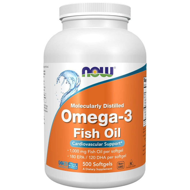 Now Fish Oil Omega 3 1000mg 500 Softgels