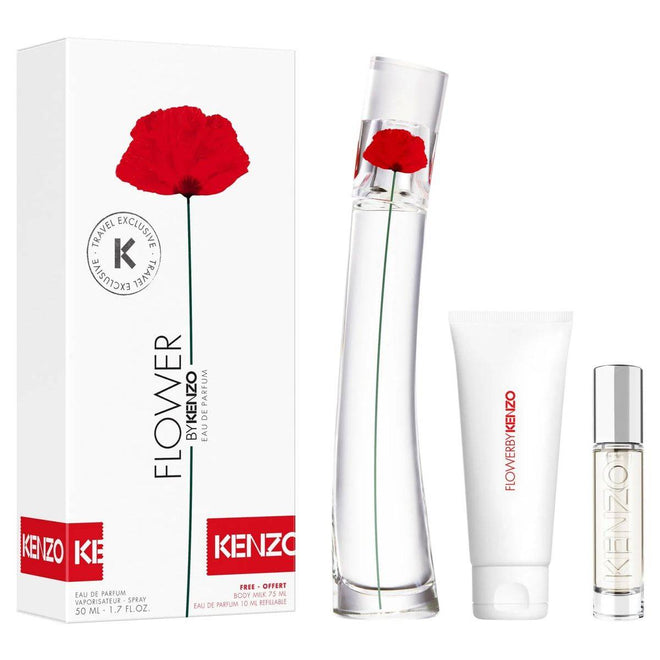 Kenzo Flower By Kenzo (W) Set EDP 50ml + EDP 10ml Refill + Body Milk 75ml