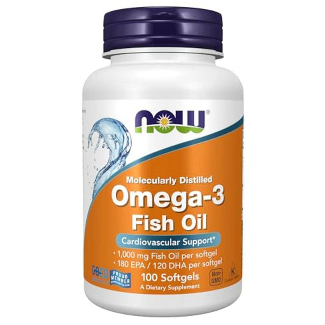Now Fish Oil Omega 3 1000mg 100 Softgels