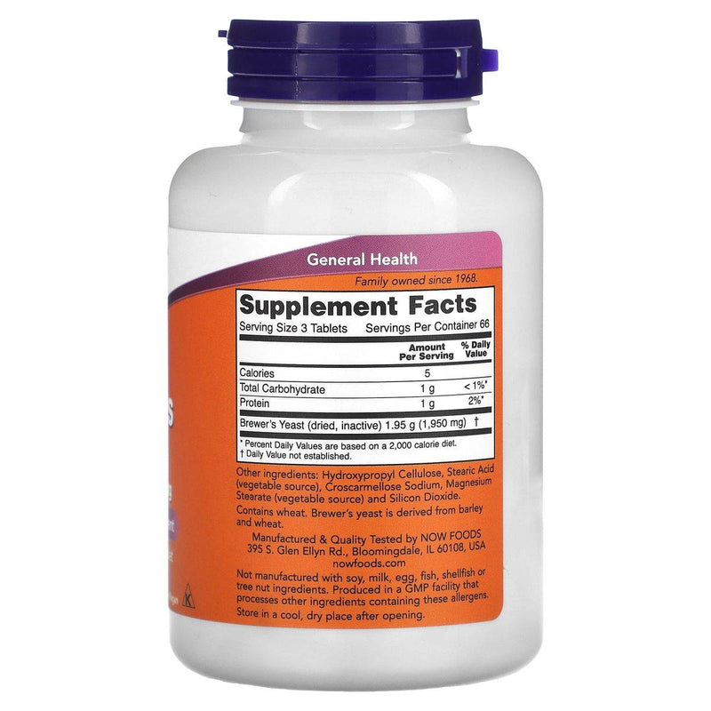 Now Brewers Yeast 650mg 200 Tablets