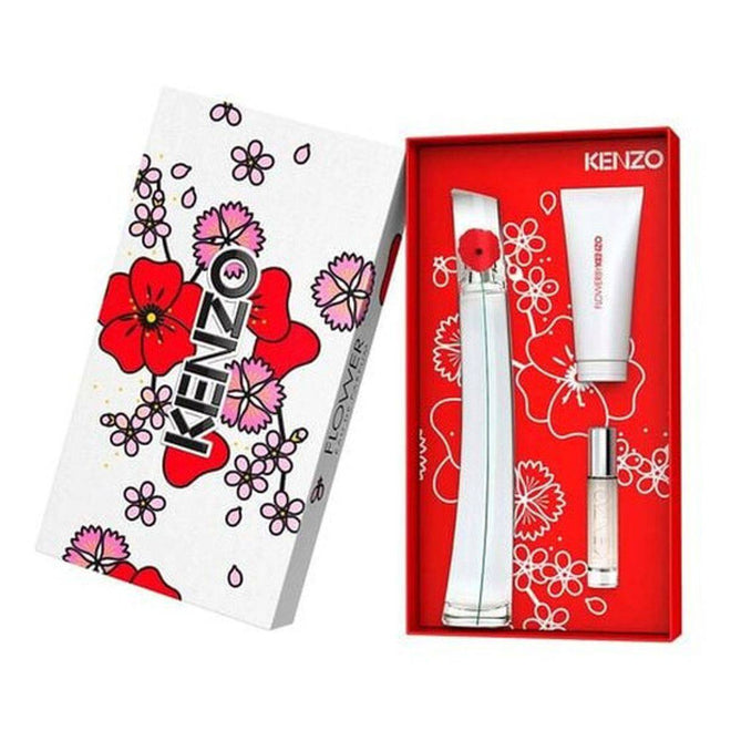 Kenzo Flower By Kenzo (W) Set EDP 100ml + EDP 10ml Ttravel Spray + Body Milk 75ml