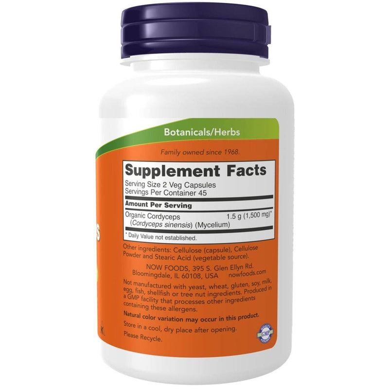 Now Cordyceps 750mg 90 Veg Capsules