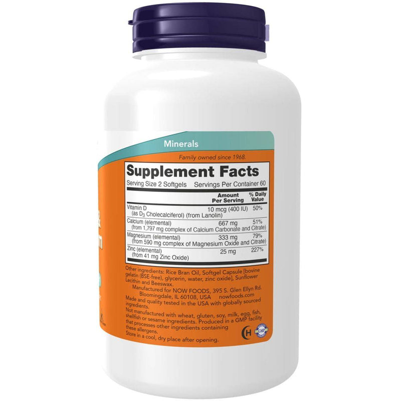 Now Calcium & Magnesium With Vitamin D 120 Softgels