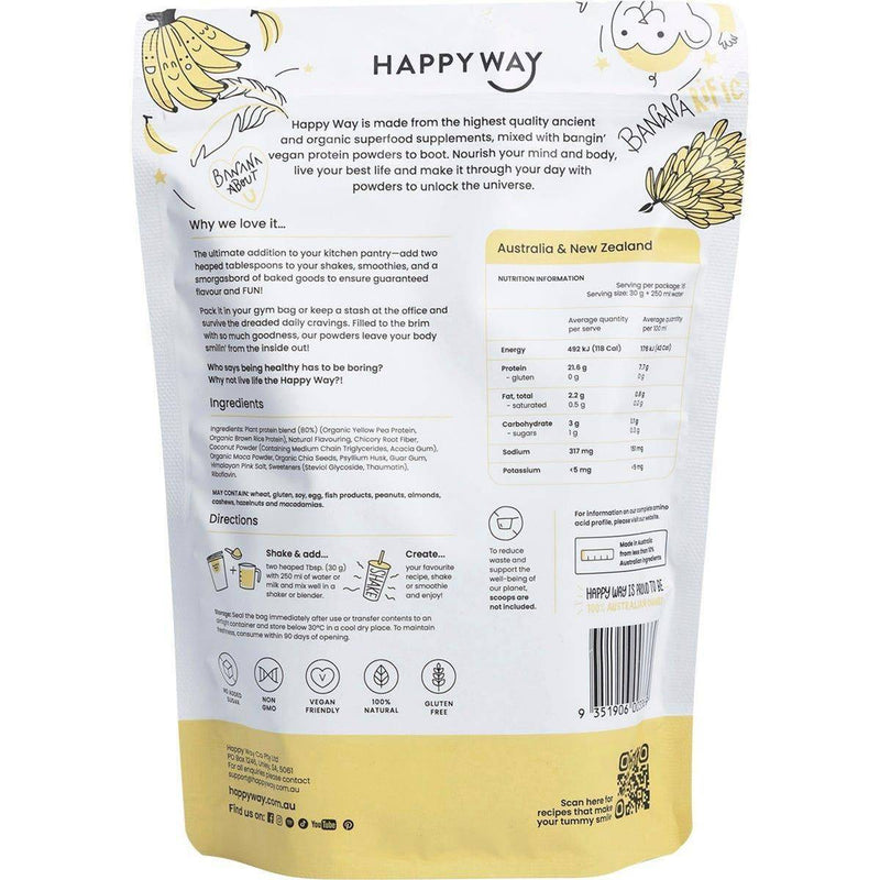 Happy Way Vegan Protein Powder Banana 500g