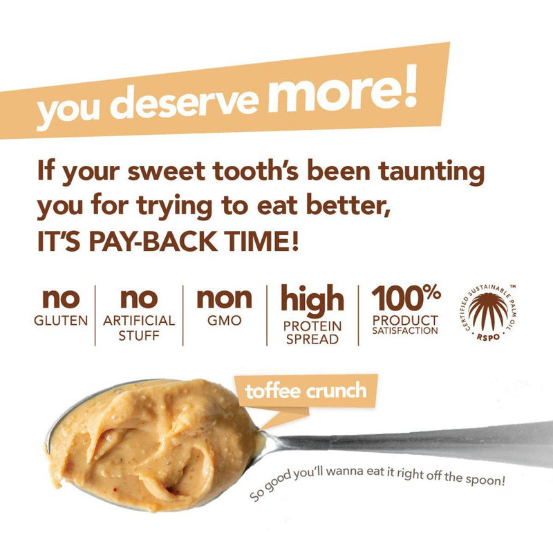 Nuts 'N More Protein Peanut Butter Spread Toffee Crunch 429g