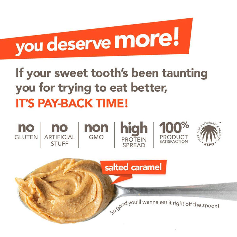 Nuts 'N More Protein Peanut Butter Spread Salted Caramel 429g