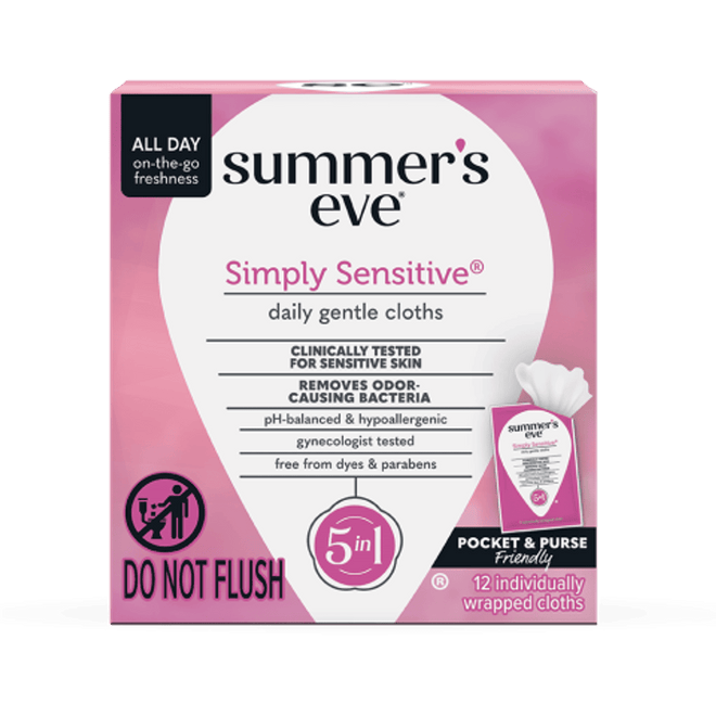 Summer's Eve Daily Gentle Cloths Simply Sensitive 5 Pack