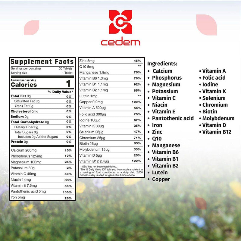 Vitaced Complete A-Z Multivitamin + Lutein & Q10 30 Tablets