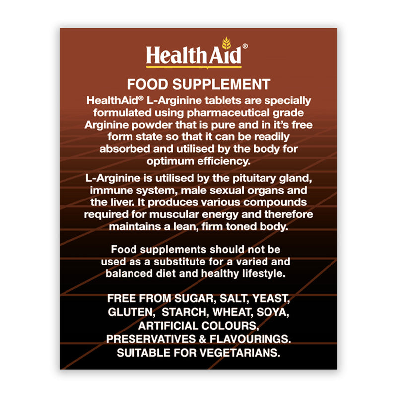 HealthAid L-Arginine 500mg 60 Tablets