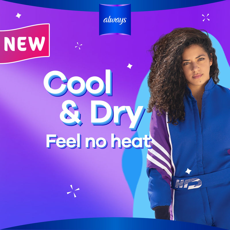 Always Disposable Pads Aloe Cool Maxi Thick 10 Count