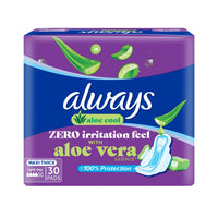 Always Disposable Pads Aloe Cool Maxi Thick 30 Count