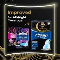 Always Sanitary Pads Maxi Thick Night 24 Count