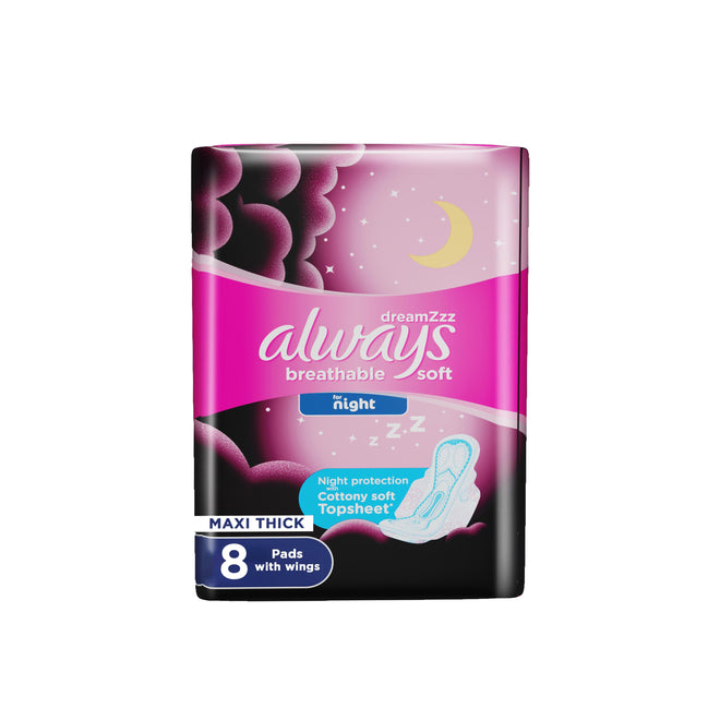 Always Cotton Night Maxi Thick 8 Count
