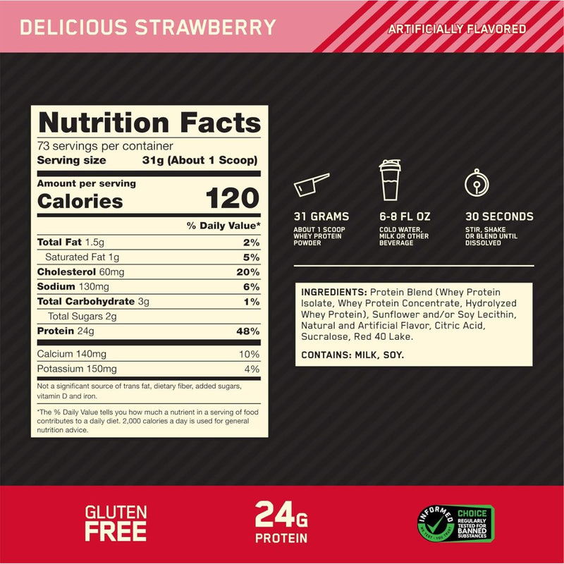 Optimum Nutrition Gold Standard 100% Whey Protein Strawberry 2.27kg