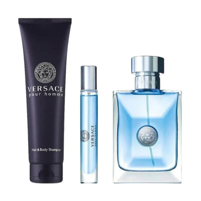 Versace Pour Homme (M) Set EDT 100ml + EDT 10ml Travel Spray + Hair & Body Shampoo 150ml