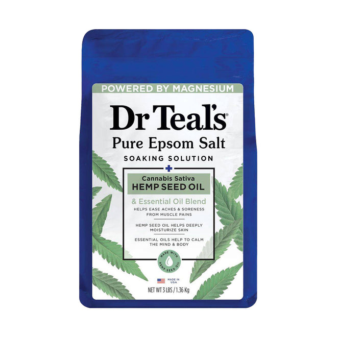 Dr Teals Pure Epsom Salt Soaking Solution Cannabis Sativa 1.36kg