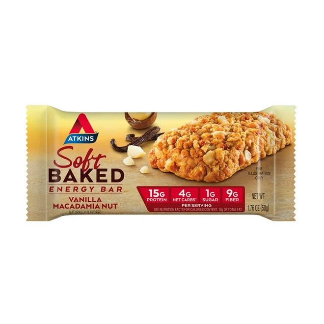 Atkins Meal Protein Bar Soft Baked Vanilla Macadamia Nut 50g