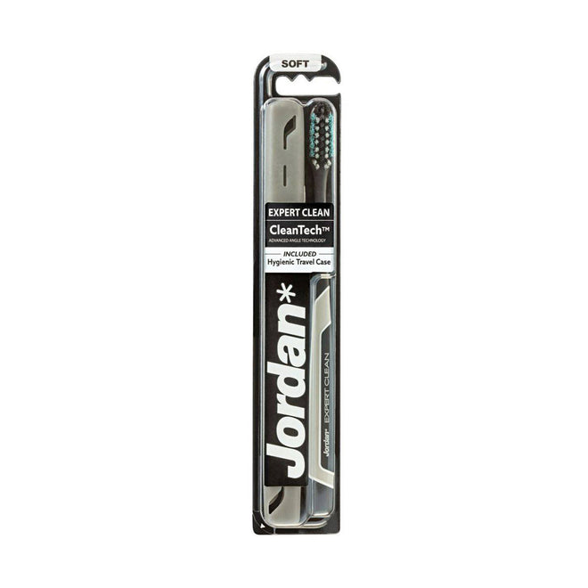 Jordan Toothbrush Expert Clean with Travel Case Soft 2 Pack
