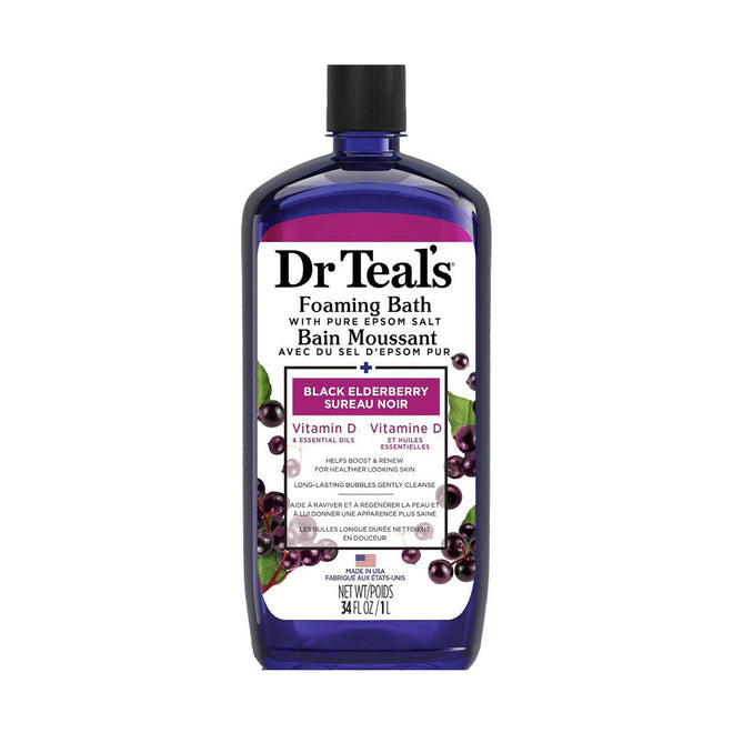 Dr Teals Foaming Bath With Pure Epsom Salt Black Elderberry 1000ml