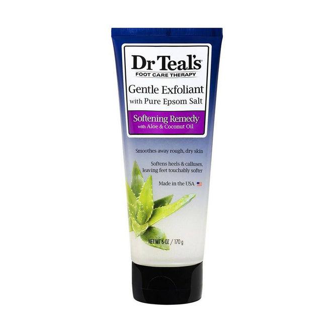 Dr Teals Gentle Exfoliant Foot Scrub With Pure Epsom Salt Softening Remedy 170g