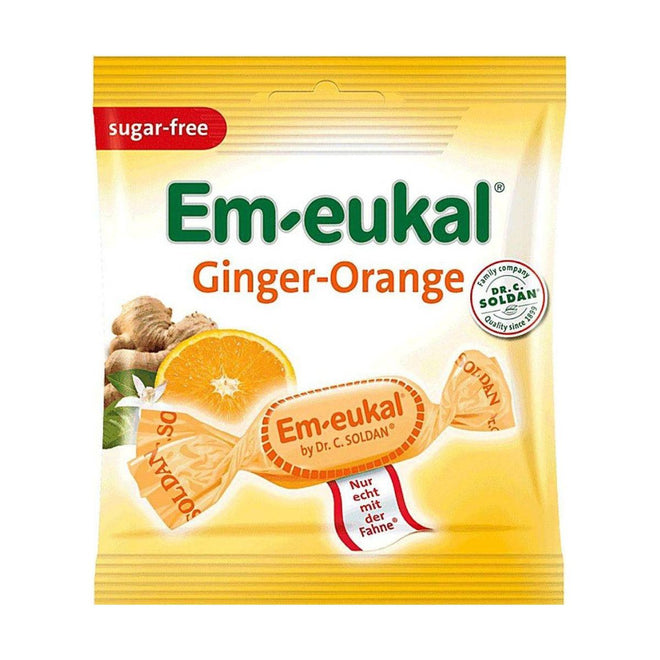 Em-Eukal Lozenges Sugar Free Ginger Orange 50g