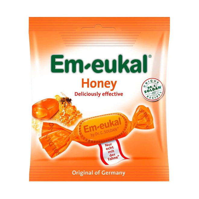 Em-Eukal Lozenges Sugar Free Honey Bag 50g