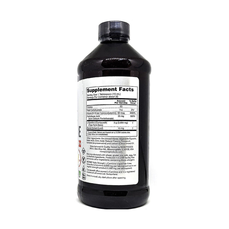 Now Sports L Carnitine 3000mg Triple Strength Liquid 473ml