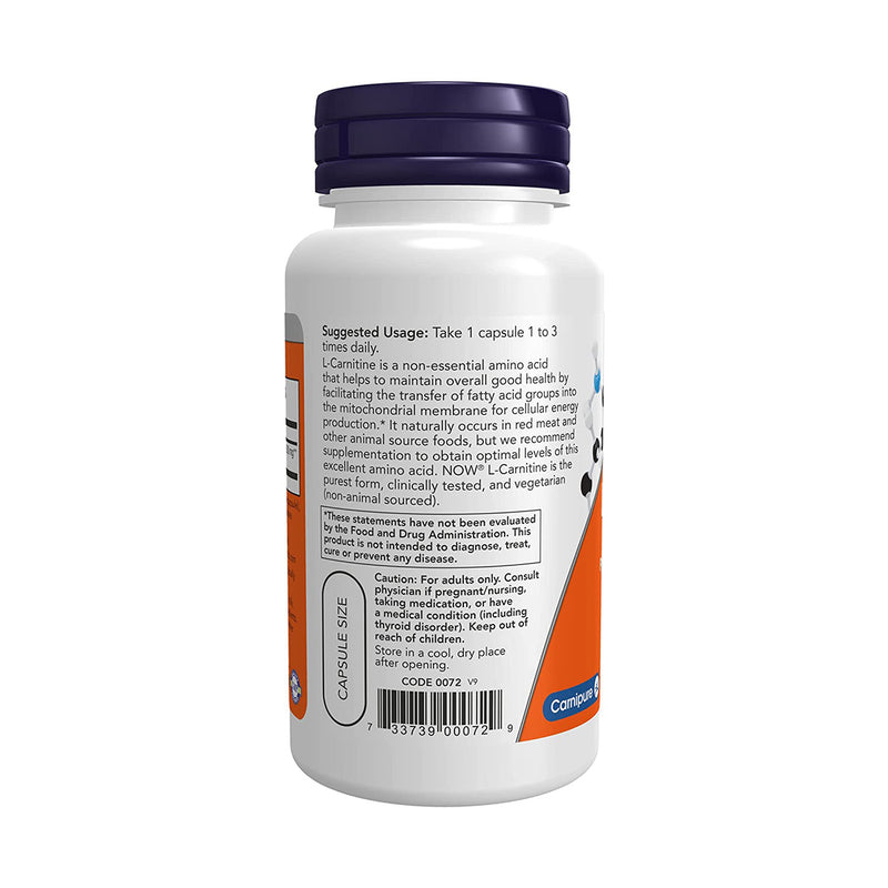 Now Sports L Carnitine 500mg 60 VegeCapsules