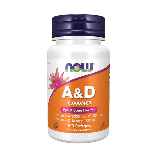 Now Vitamin A&D 10,000IU & 400IU 100 Softgels