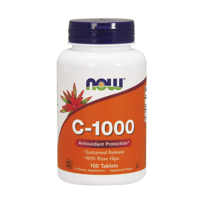 Now Vitamin C 1000mg With Rose Hips 100 Tablets