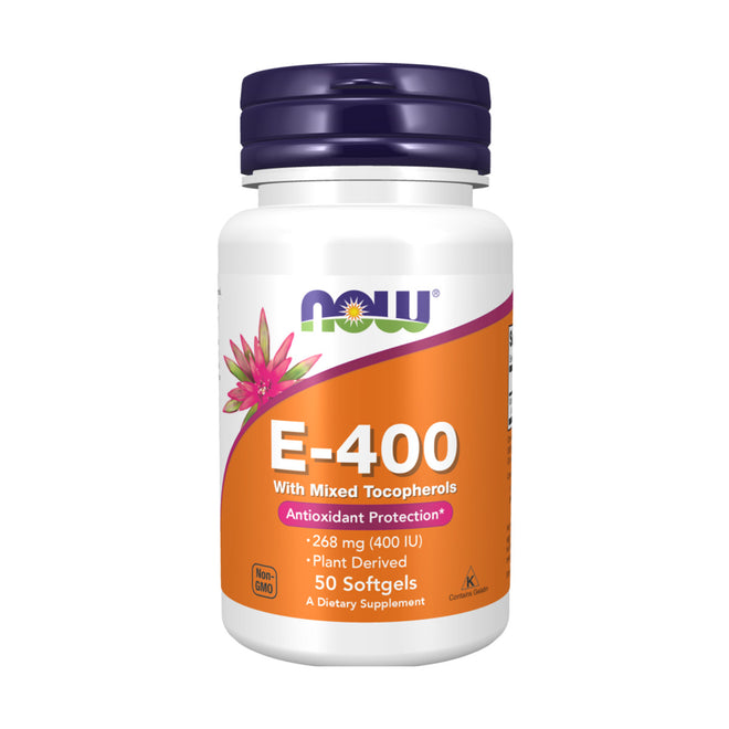 Now Vitamin E 400mg With Mixed Tocopherols 50 Softgels