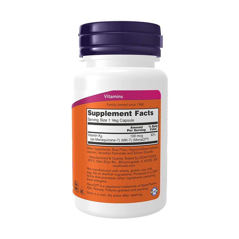 Now Vitamin K2 100mcg 60 VegeCapsules