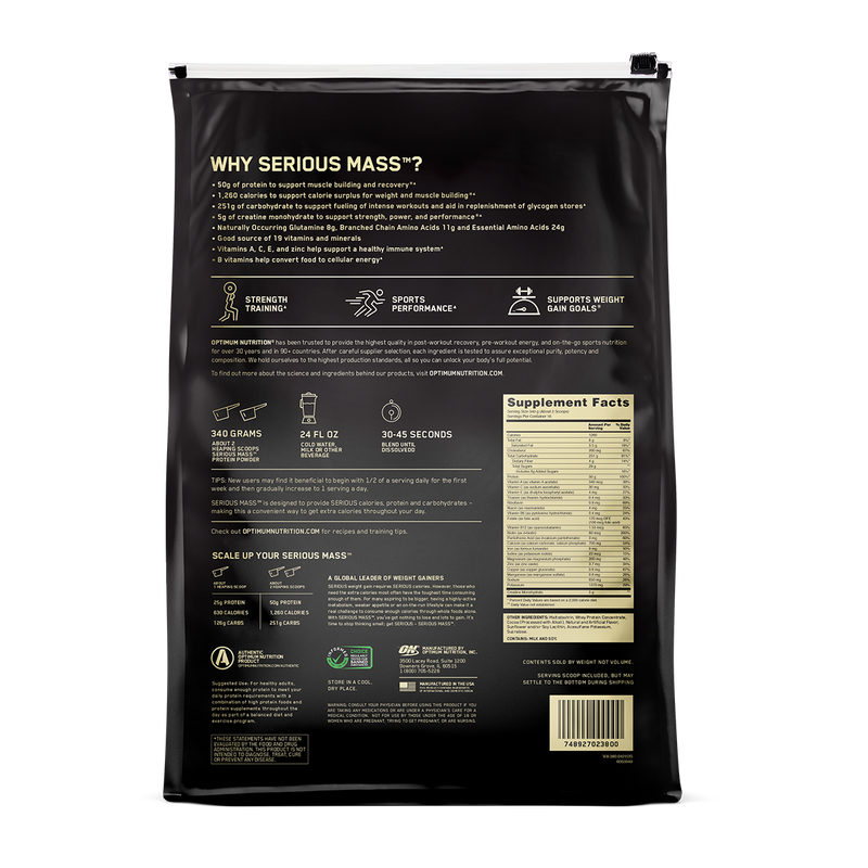 Optimum Nutrition Serious Mass Protein Chocolate 5.44kg