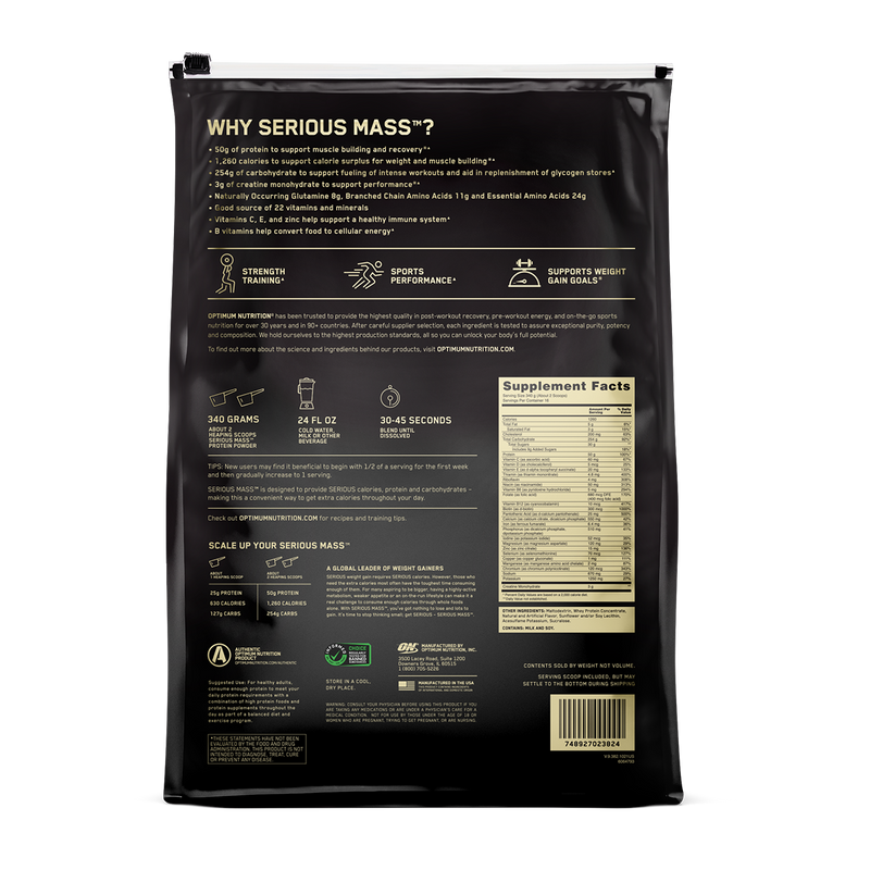 Optimum Nutrition Serious Mass Protein Vanilla 5.44kg