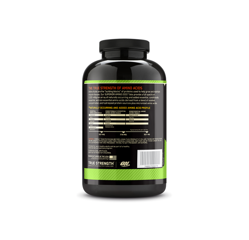 Optimum Nutrition Superior Amino 2222 160 Tablets