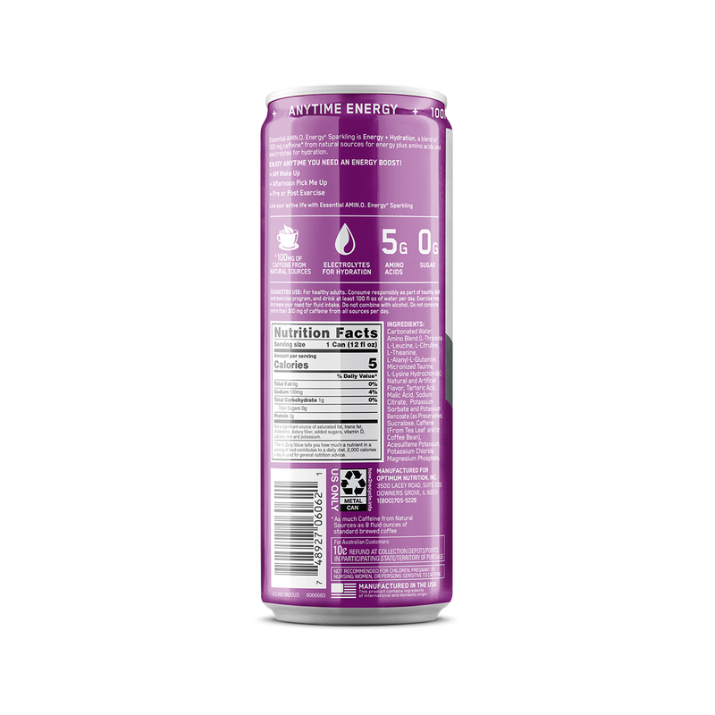Optimum Nutrition Essential Amino Energy + Hydration Drink Grape 355ml